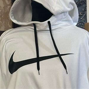 Nike Dry-fit White and Black Men's Hoodie
